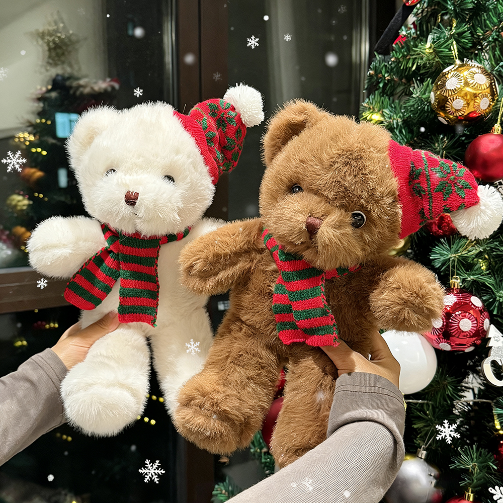 圣诞小熊公仔可爱小熊毛绒玩具送女友闺蜜圣诞玩偶礼物活动装饰品