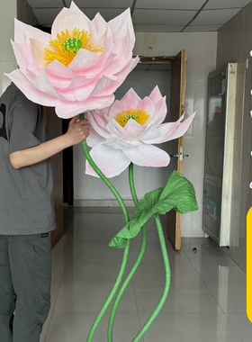 荷花仿真花手工diy客厅摆件