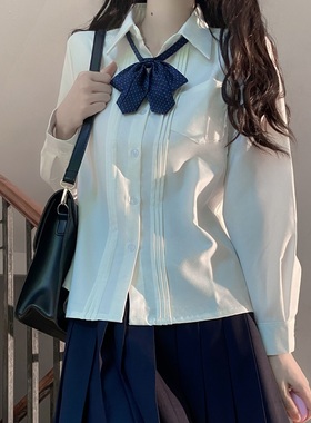 风琴褶jk衬衫长袖短袖基础款学生制服套装春秋学院风内搭白衬衣女