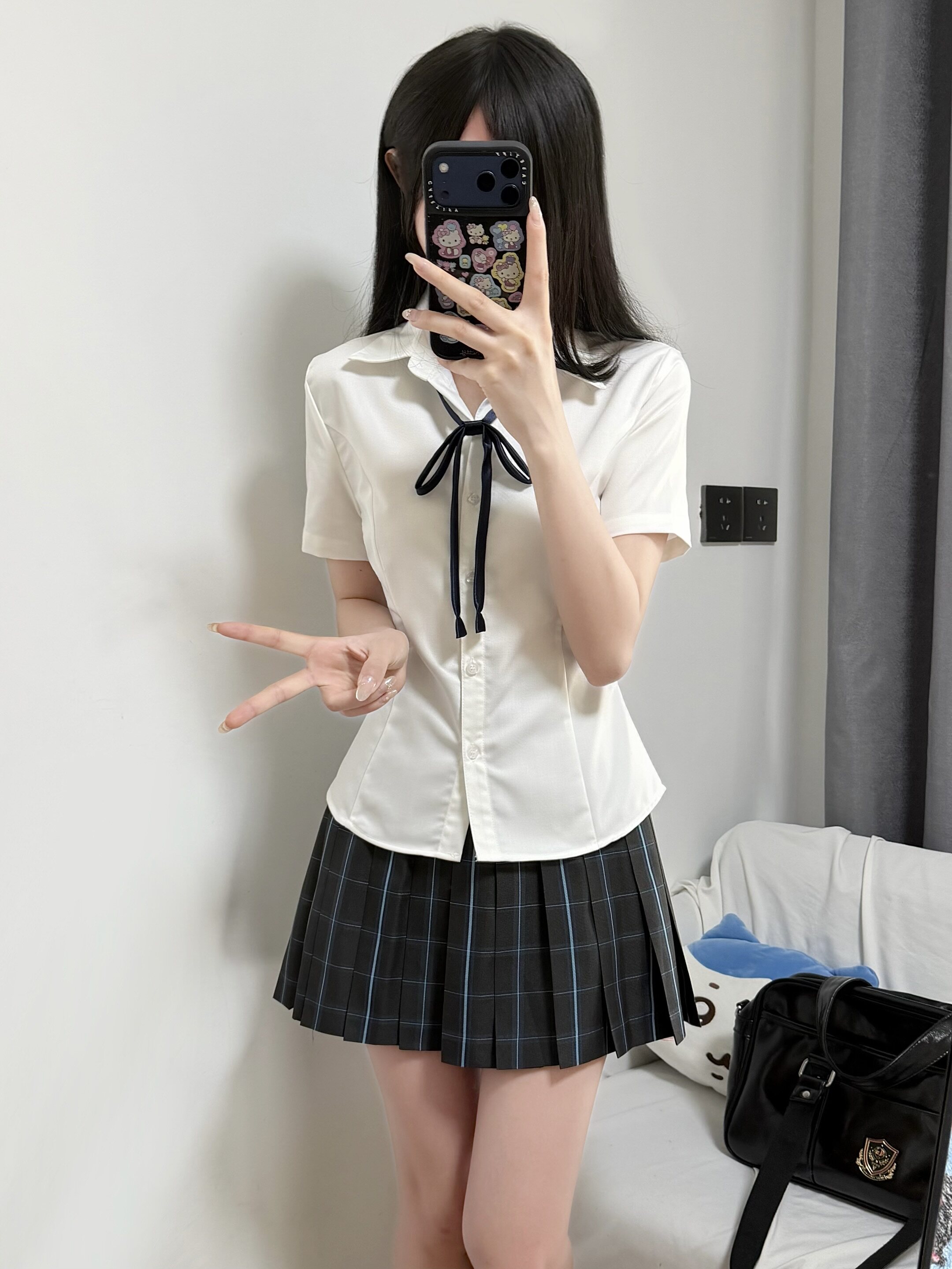 山茶与书原创正版jk短袖衬衫日系夏季学院风收腰修身显瘦制服333