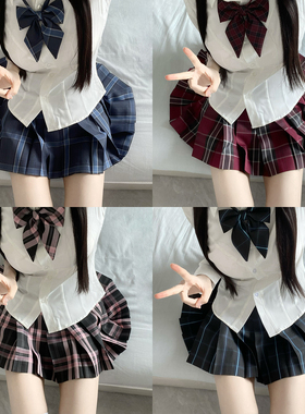 山茶与书原创正版jk格裙日系学院风a字半身裙衬衫套装百褶裙女