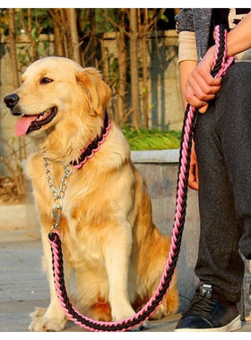极速Double Strand Ropqe Large Dog Leashes Metal P Chain Buck
