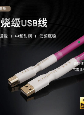HIFI解码DAC数据线A-B发烧USB线typC音频线声卡打碟机连接数据线