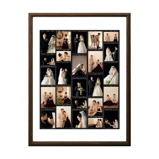 洗照片做成相框定制diy情侣写真婚纱照打印装裱实木画框挂墙礼物