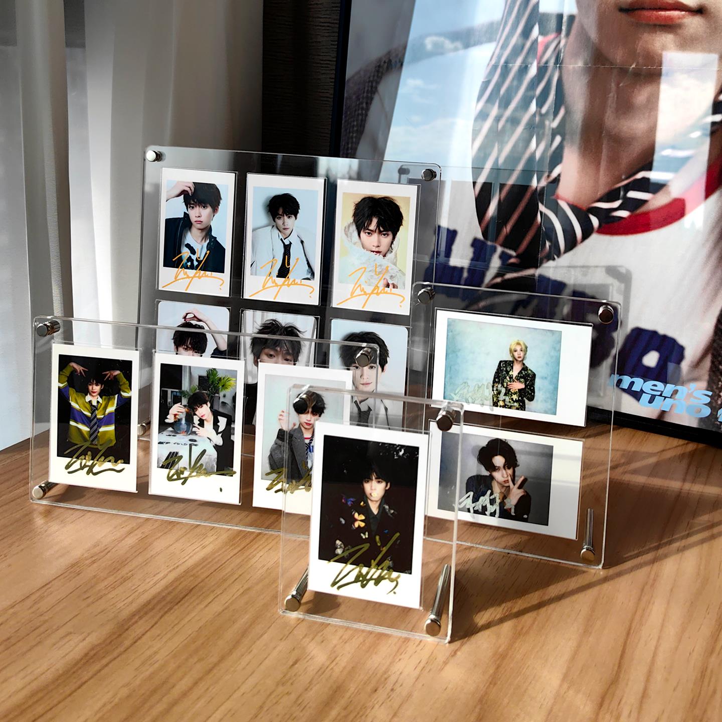 *连框明星拍9三寸小卡相架87相框56宫格3透明展示亚克力框高立得