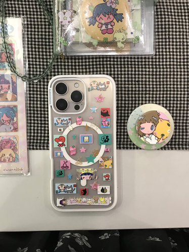 泡泡骚通用强磁吸手机壳适用于潮牌iphone17promax/16/15/14/13手机壳情侣支架鸟鸟一风小众电子日记薄手帐