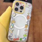 代购 13手机壳情侣支架国风奇妙早餐 泡泡骚通用pop强磁吸手机壳高级感潮牌适用于iphone17promax苹果16