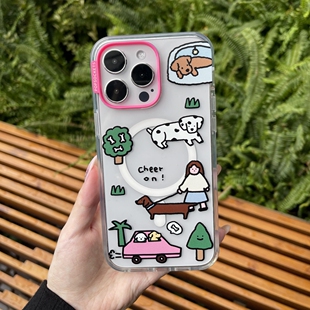 泡泡骚通用pop强磁吸手机壳适用于iphone17promax苹果16 12手机壳情侣支架小狗公园赵露思同款 代购