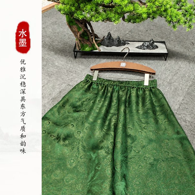 原创国风新中式凤鸣云翠裤子