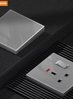 香港13A英标三孔钢化玻璃灰色开关插座孖位多功能五孔带usb+typec