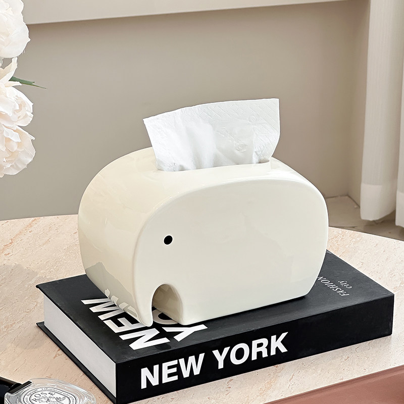 吉象创意纸巾盒客厅轻奢高档茶几桌面纸抽盒陶瓷可爱卡通玄关装饰,家居饰品,装饰纸巾盒,淘宝优惠券,粉丝福利购,淘宝优惠卷