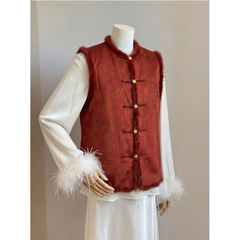 知心衣中式复古国风坎肩立领外套盘扣上衣唐装马甲2025年秋冬新款,女装/女士精品,马夹,淘宝优惠券,粉丝福利购,淘宝优惠卷