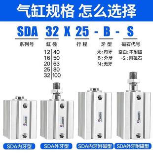 SDA薄型气缸小型气动50X63X80X10005X40X32X2X20X5X1X15X20X25X30
