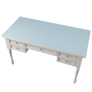 纯色格子转角书桌垫L型弧形学生学习写字台电脑工位办公皮革桌布