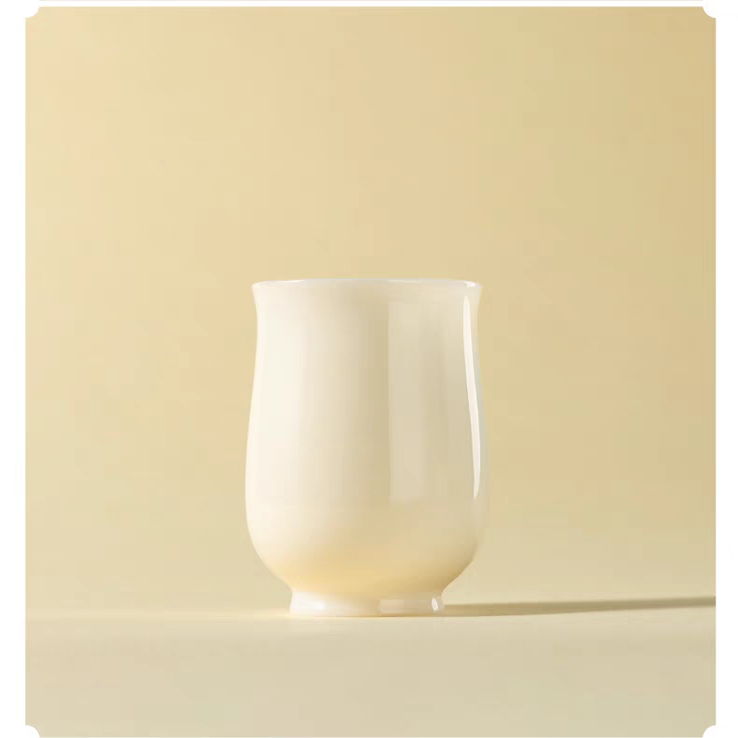 冰种玉瓷主人杯高档上釉象牙白水杯德化白瓷啤酒杯(可定制)品茗杯