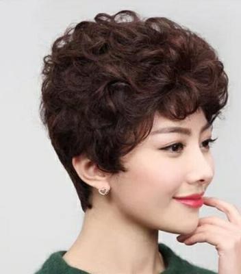 正品化疗女假发假发女短发 蓬松短卷发女士中老年韩国透气不闷热