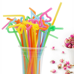 彩色艺术吸管一次性单独包装可弯曲伸缩长饮管商用饮筒儿童食品级