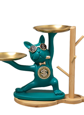 美金斗牛犬钥匙收纳树脂摆件