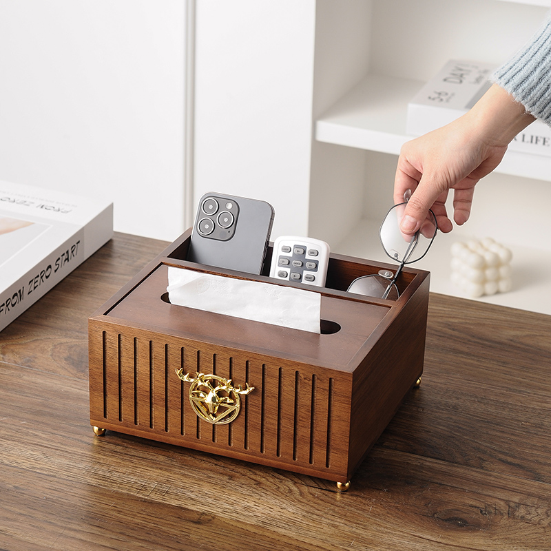 慕妃收纳盒纸巾盒实木新中式