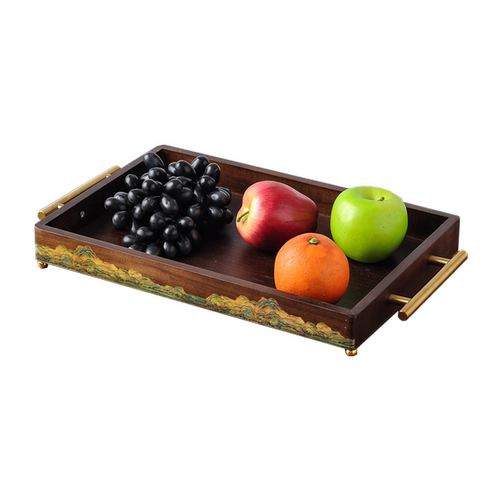 新中式胡桃色木质点心盘托盘糕点坚果方钵干果盘收纳盒实木水果盘