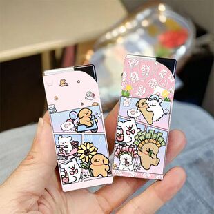 超萌线条小狗打火机可爱防风卡通创意个性蓝焰直冲送礼物情侣款