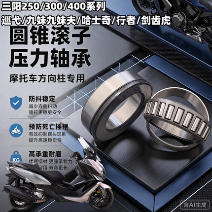 三阳巡弋300 400九妹行者剑齿虎哈士奇300方向柱龙头锥形压力轴承