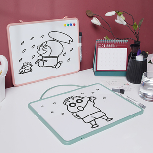 富尼莫兰迪色挂式小白板高档边框全包无角桌面小白板儿童涂鸦画板家用备忘提示板支架式考试手拿可擦写字板