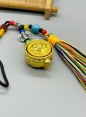 聚宝盆仿铜合金钥匙扣吊坠手把挂件汽车挂坠包挂饰品可转礼品男女