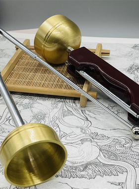 纯铜引磬自动可伸缩引罄铜磬助念