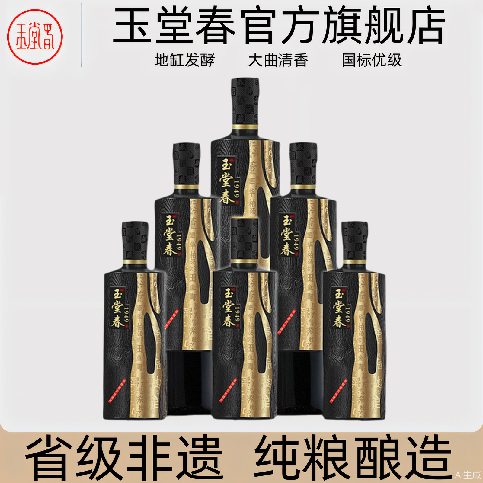 山西 洪洞玉堂春1949清香型42度475ml*6瓶整箱纯粮食高粱白酒