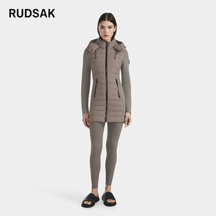 女式 羽绒服 RUDSAK MERINA 连帽修身 2024新品 超轻哑光中长款