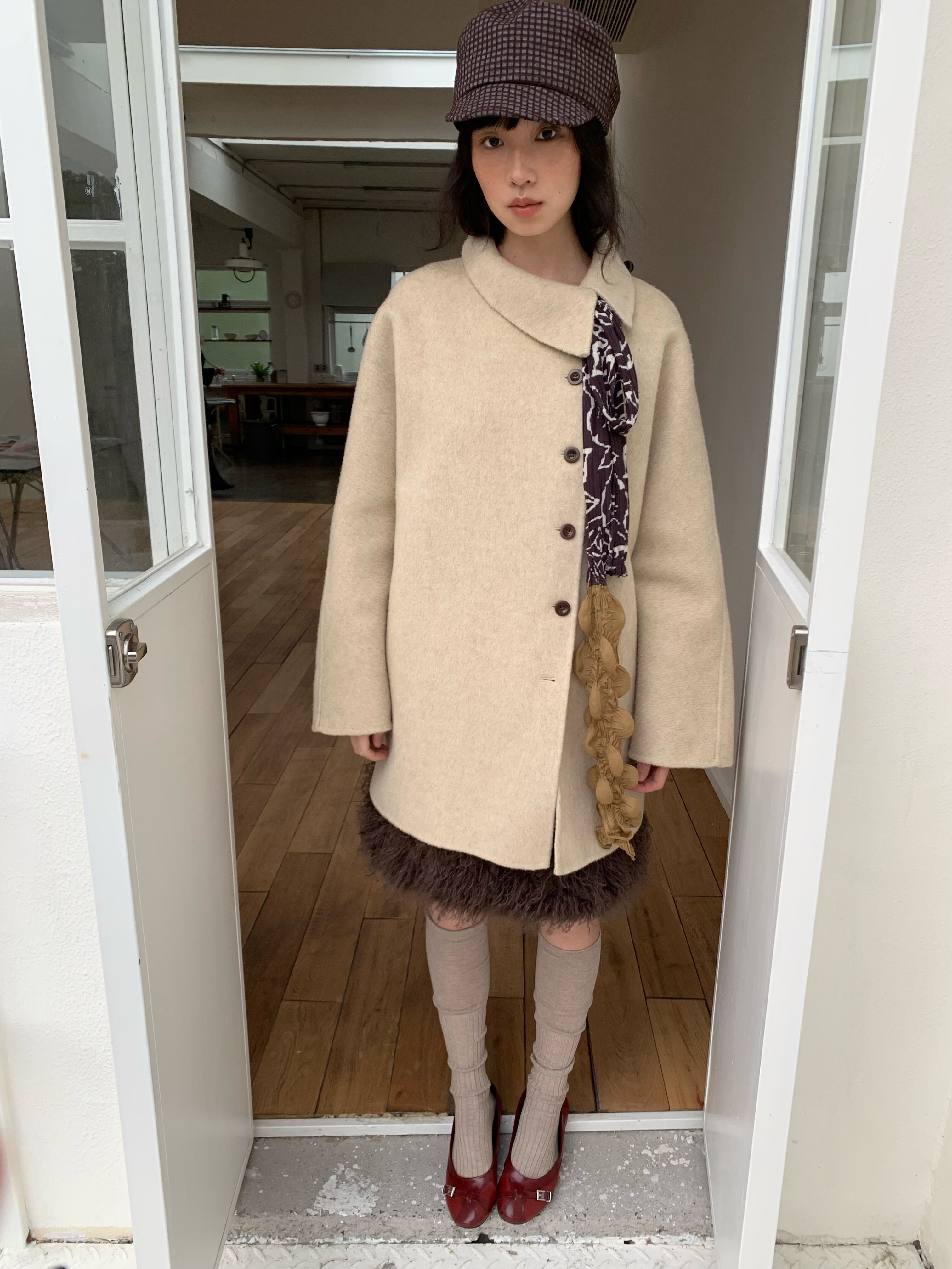 dorydory【12.11 20:00new 提前收藏加购】翻领侧门襟双面呢大衣