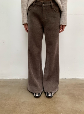 dorydory 2025秋冬新款中低腰复古绒感可拆卸屁帘喇叭裤女