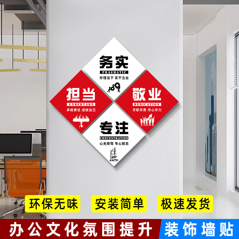 办公室墙面装饰网红励志语录标语挂牌企业文化公司会议室背景布置