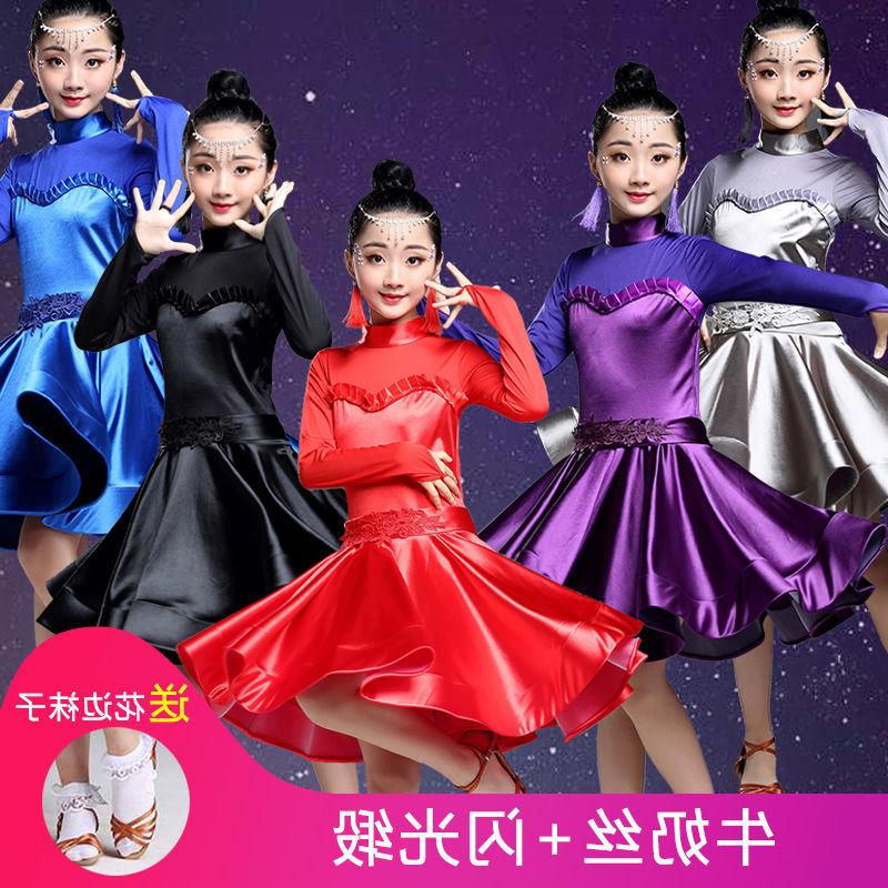 拉诺家拉丁舞服装少儿童小女孩秋冬季比赛服中大童