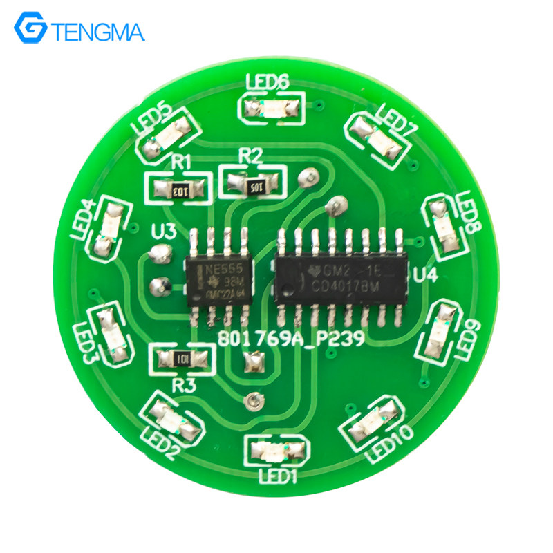 三色贴片流水灯套件ne555 cd4017流水灯电子技能实训焊接练习散件