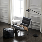 沙发椅单人轻奢现代简约千鸟格懒人客厅阳台卧室休闲极简小沙发