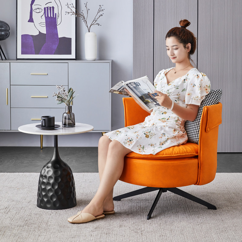 沙发椅单人设计师意式轻奢北欧可旋转客厅阳台卧室懒人休闲小沙发