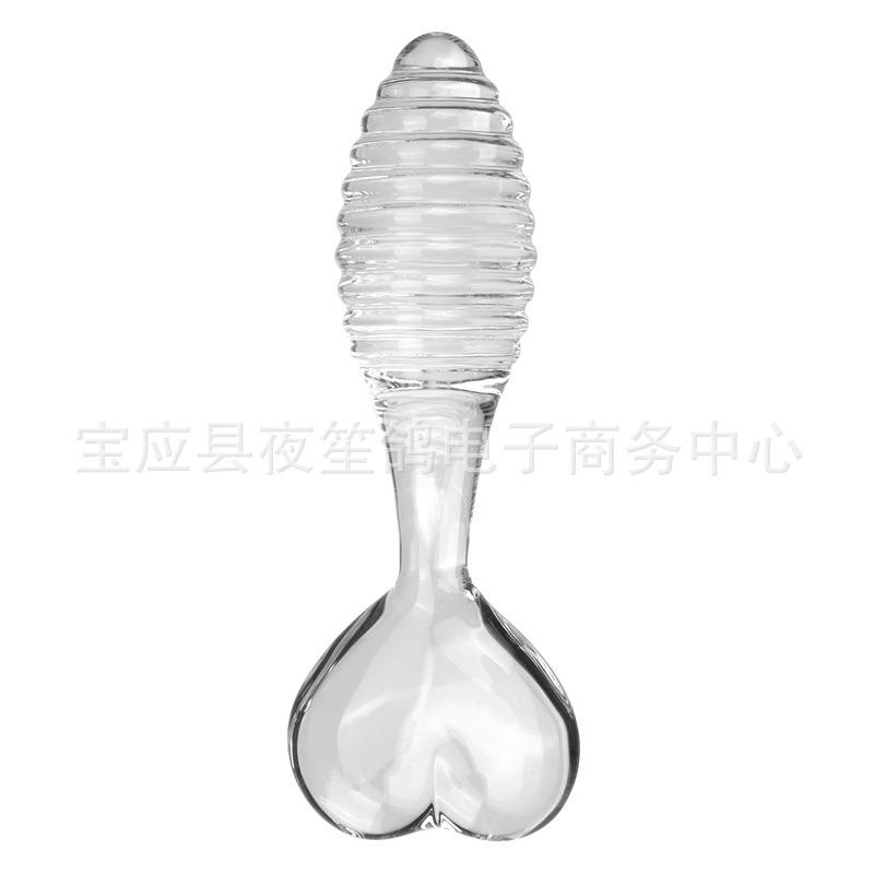 保密发货小号粉红爱心玻璃臀部塞按摩腰部自律臀部门塞扩臀部教导