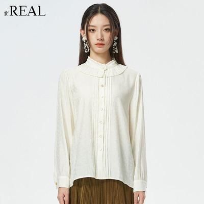 长袖衬衫itreal法式复古宽松
