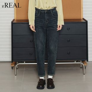 休闲百搭气质牛仔小脚裤 时尚 新款 女 real瑞尔25年冬季
