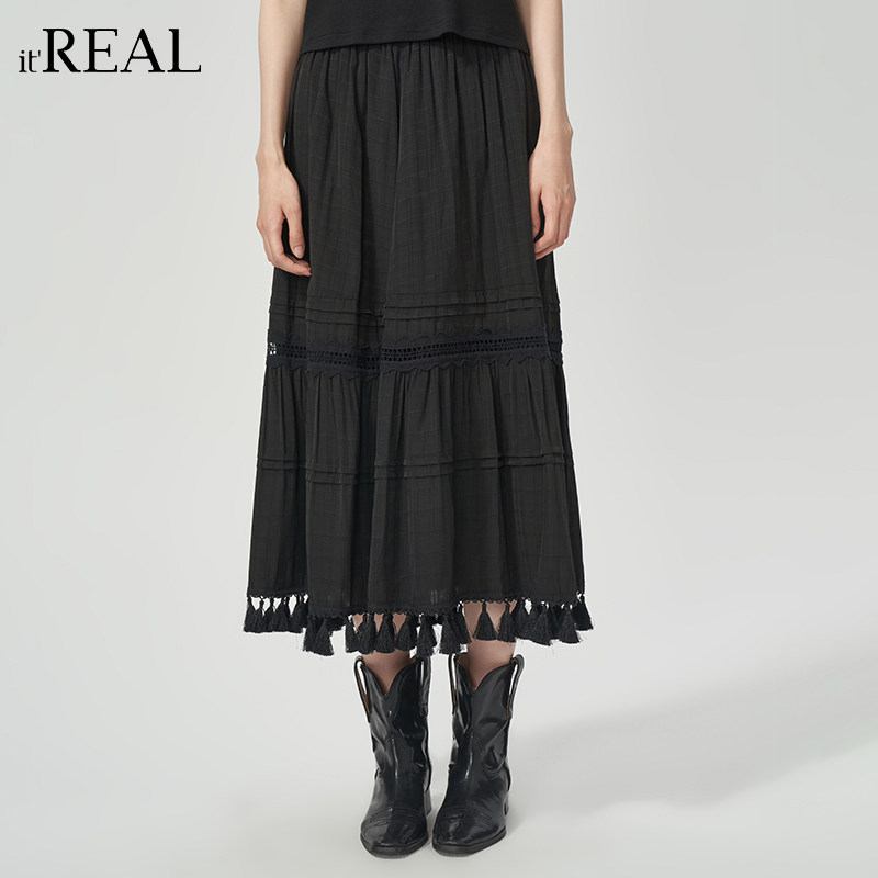 it'real瑞尔法式复古半身裙夏季新款款森系高腰中长款裙子,女装/女士精品,半身裙,淘宝优惠券,粉丝福利购,淘宝优惠卷