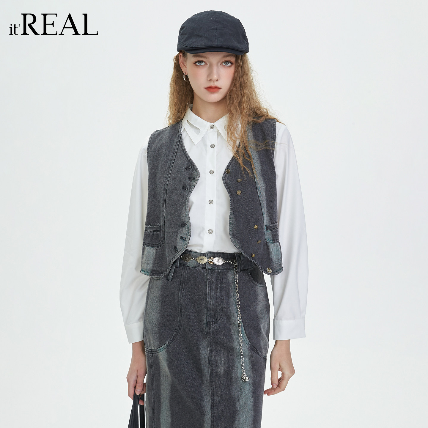 it'real老钱风极简复古女马甲图片
