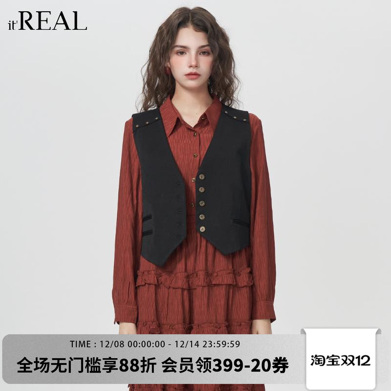 春秋新款设计感小众叠穿马夹外套