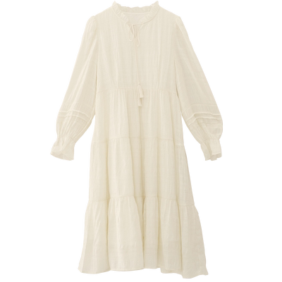 瑞尔法式复古衬衫裙花边领