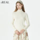 real瑞尔春季 新款 多色亲肤打底衫 毛衣半高领宽松上衣女装