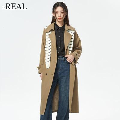 双排扣收腰翻领大衣itreal气质