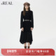 新款 real瑞尔25年冬季 简约气质假两件休闲保暖连衣裙女