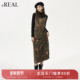 新款 real瑞尔25年冬季 精致绒面设计感复古吊带裙女