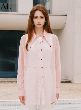 it'real瑞尔法式复古衬衫女夏季新款轻薄宽松衣空调服女